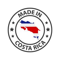 Made in Costa Rica icon. Stamp sticker. Vector illustration