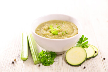 gourmet zucchini soup in bowl
