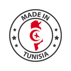 Made in Tunisia icon. Stamp sticker. Vector illustration