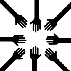 Obraz premium Teamwork hands icon isolated on white background