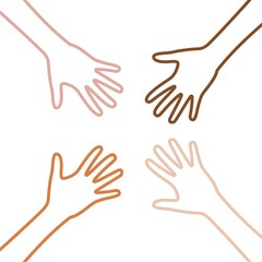 Obraz premium Teamwork hands icon isolated on white background