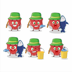 A fisherman bay leaf cartoon picture catch a big fish