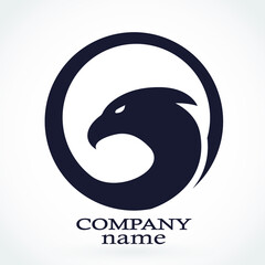 eagle bird head circle logo design