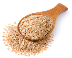uncooked wheat bran isolated on the white background