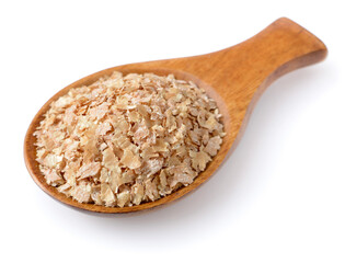 uncooked wheat bran isolated on the white background