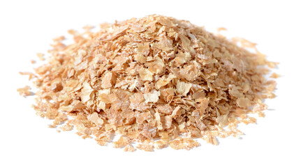 raw wheat bran isolated on the white background