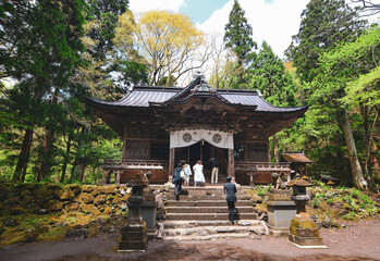 Japanese Shinto Shrine in deep forest