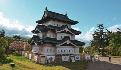 Fototapeta na wymiar Hirosaki Castle at sunny day in Aomori, Japan