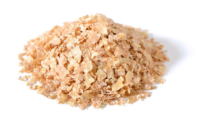 uncooked wheat bran isolated on the white background