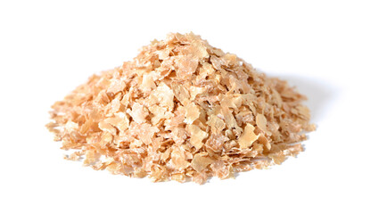 uncooked wheat bran isolated on the white background