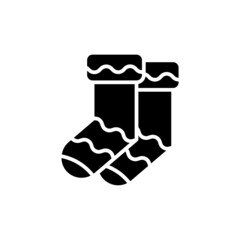 Vector illustration of solid icon design. sock icon. Suitable for use in applications, websites, social media, brochures, etc