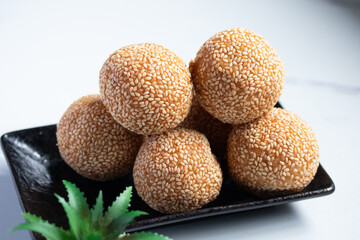 sesame balls with Sweet Red Bean Paste, Thai dessert