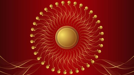 Luxury gold florist with maroon color background