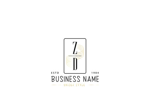 ZD Logo Letter, monogram zd z d logo icon for wedding fashion or any type of business