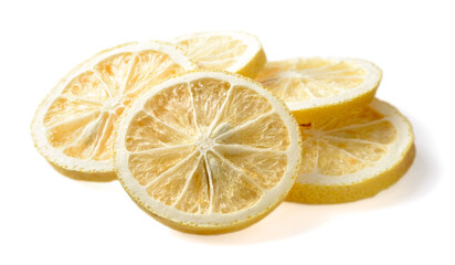 dried lemon slices isolated on the white background