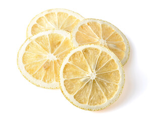 dried lemon slices isolated on the white background