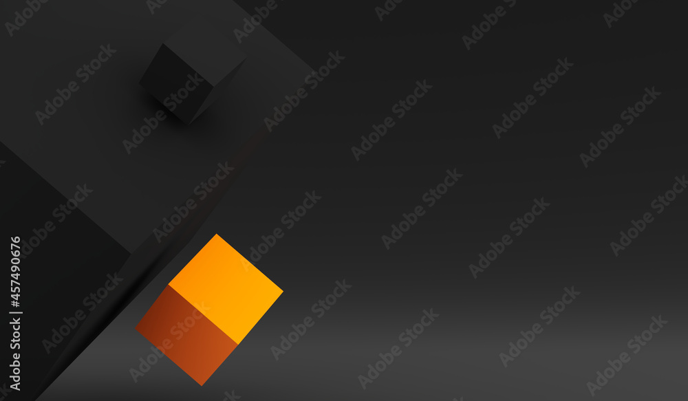 Poster abstract 3d render of composition with cubes, modern background design. 3d rendering