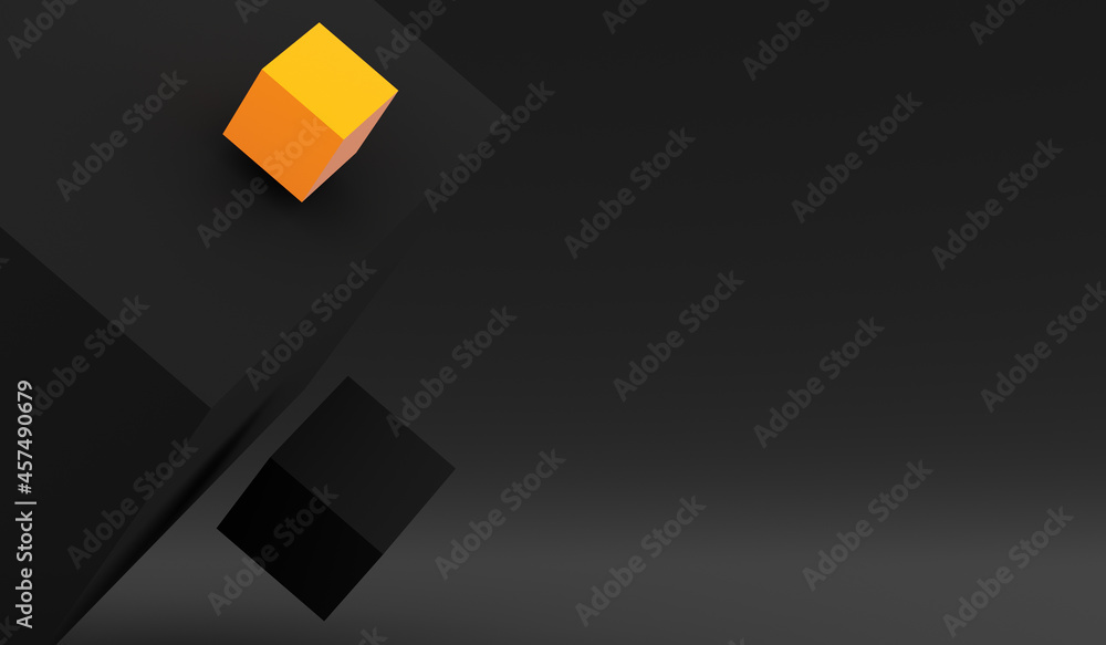 Poster abstract 3d render of composition with cubes, modern background design. 3d rendering