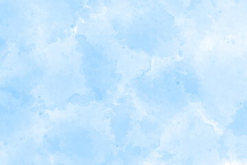 Fototapeta na wymiar Abstract light blue cloudy watercolor background for your design.
