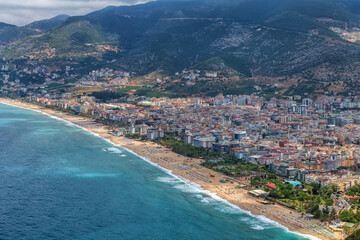 Fototapeta premium City beach of Cleopatra in the Turkish resort town of Alanya