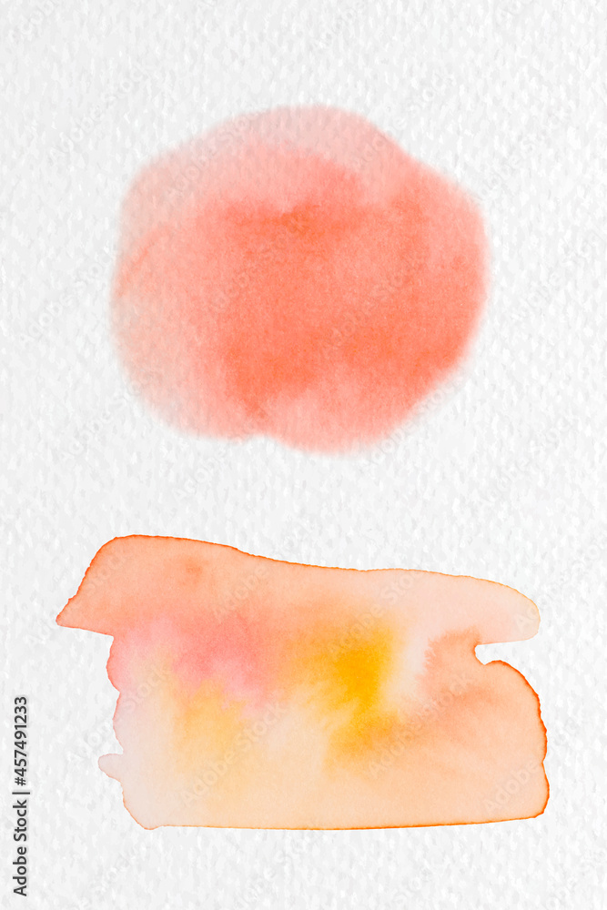 Poster abstract orange and yellow watercolor splash vector