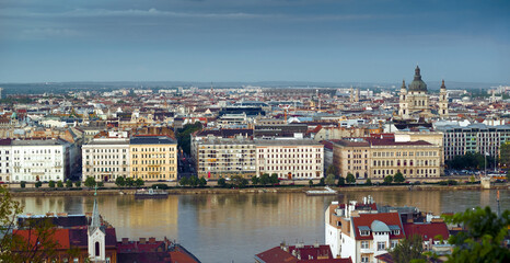 Obraz premium Pest riverfront of Budapest city