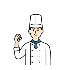調理師さんのイラスト上半身
