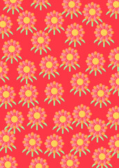  Colorful View  of seamless Patterns  background with flowers