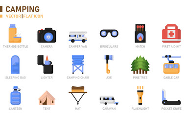 Camping icon for website, application, printing, document, poster design, etc.