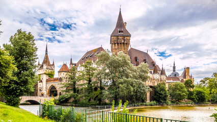 Fototapeta na wymiar View at the Vajdahunyad Castle in Budapest, Hungary