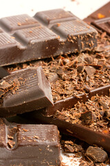 Chopped chocolate sweet food background