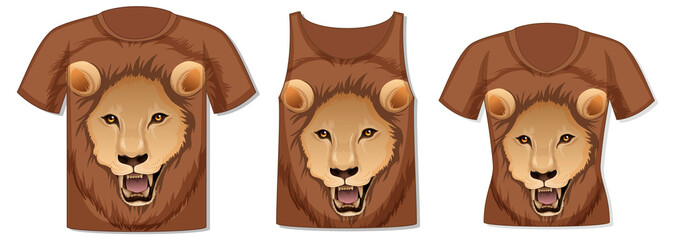 Front of t-shirt with lion face template