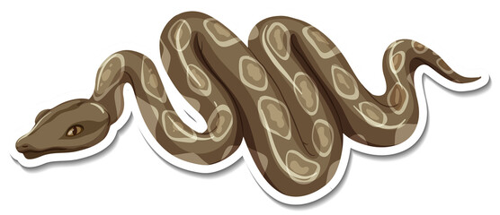 A sticker template of snake cartoon character