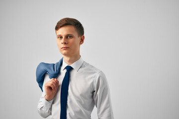 business man manager office professional self confidence light background