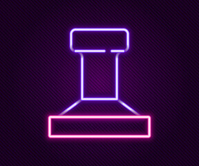 Glowing neon line Stamp icon isolated on black background. Colorful outline concept. Vector