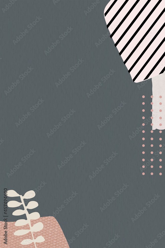 Poster leaf pattern on gray background vector
