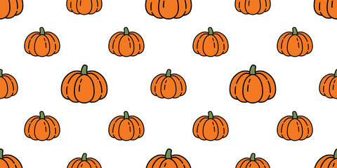 pumpkin Halloween seamless pattern vector ghost cartoon scarf isolated tile background illustration repeat wallpaper symbol icon doodle design