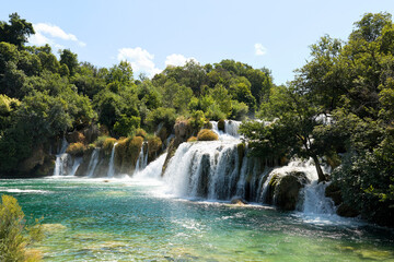 Fototapeta na wymiar waterfall in Krka National Park