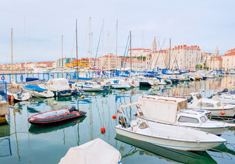 Yachts in Marina of Piran, Slovenia