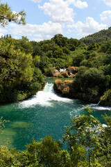 Naklejka na ściany i meble waterfall in Krka National Park