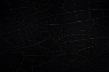 Crack background texture of black wall.
