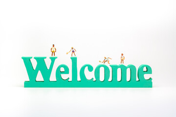 ようこそ!、歓迎します。（ウエルカム、Welcomeボード（MDF））