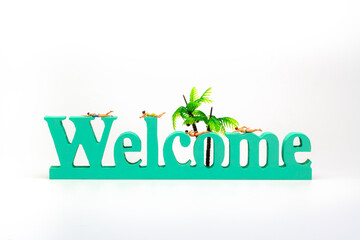 ようこそ!、歓迎します。（ウエルカム、Welcomeボード（MDF））