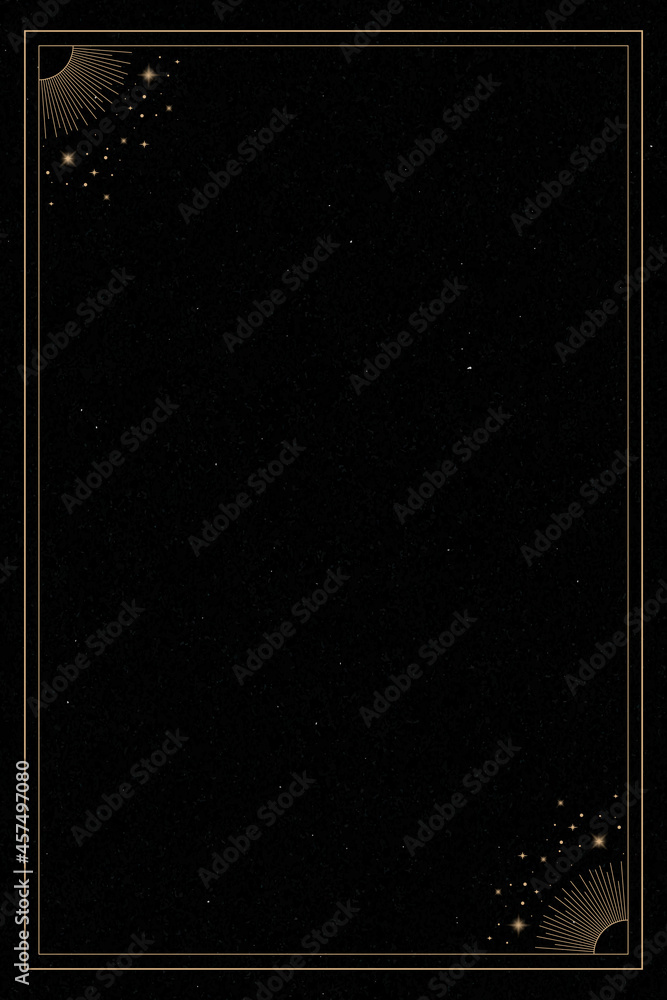 Canvas Prints mystical golden frame on black background vector