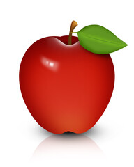 one apple on a white background