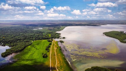 Aerial drone view of nature in Moldova