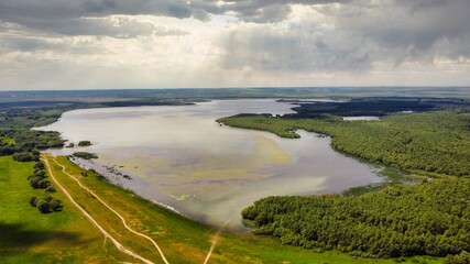 Aerial drone view of nature in Moldova