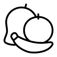 Fruits icon with outline style. Suitable for website design, logo, app and UI. Based on the size of the icon in general, so it can be reduced.
