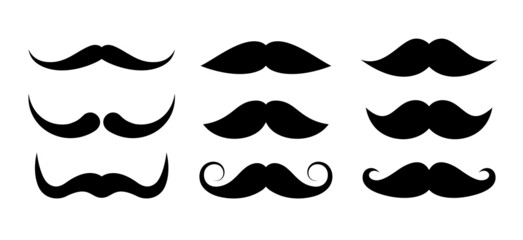 Moustache cartoon, mustaches vector icon