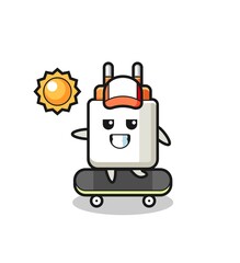 power adapter character illustration ride a skateboard